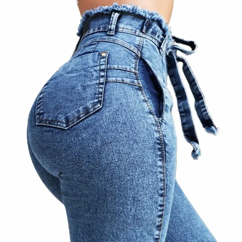 NORMOV Jeans Women High Waist Push Up Streetwear Denim Mom Jeans Mujer Cintura Alta Plus Size Skinny High Stretch Pencil Pants