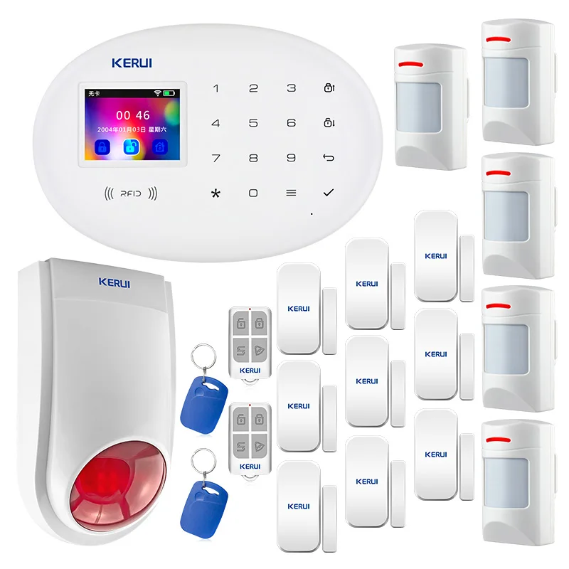 KERUI новая W20 беспроводная WiFi GSM домашняя охранная сигнализация с 80 дБ сирена RFID