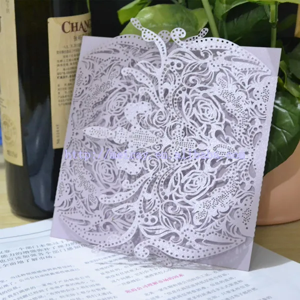 Custom Laser Cut Wedding Card Chinese Royal Wrap Pocket Custom Laser Cut Wedding Card Chinese Royal Wrap Pocket Invitation Lilac Ivory In Cards Invitations From Home Garden On Aliexpress