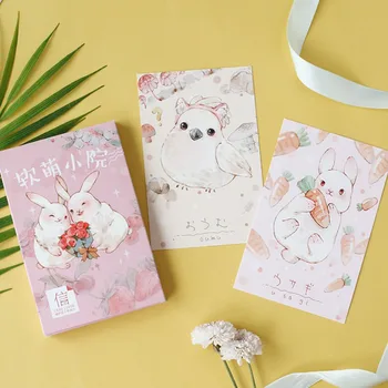 

30Pcs/Pack Kawaii Creative Cute Animal Card Postcard Birthday Greeting Card Letter Envelope Gift Card Set Message Card