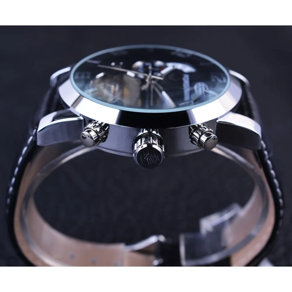 5 Hands Tourbillion Fashion Wave Dial Design Multi Function Display Men Watches Top Brand Luxury Automatic Watch Clock mechanical watch