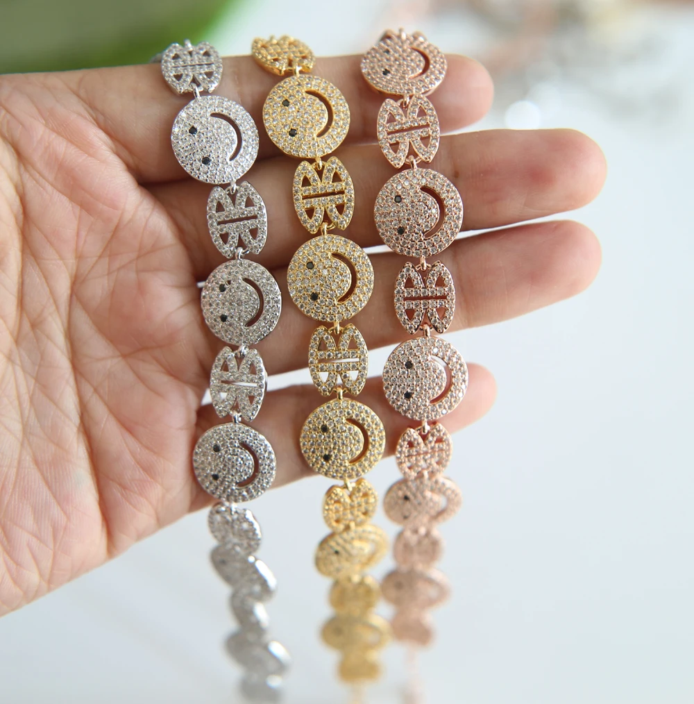 Женский браслет цепочка с подвеской смайлик|bracelets for|charm braceletchain bracelet |