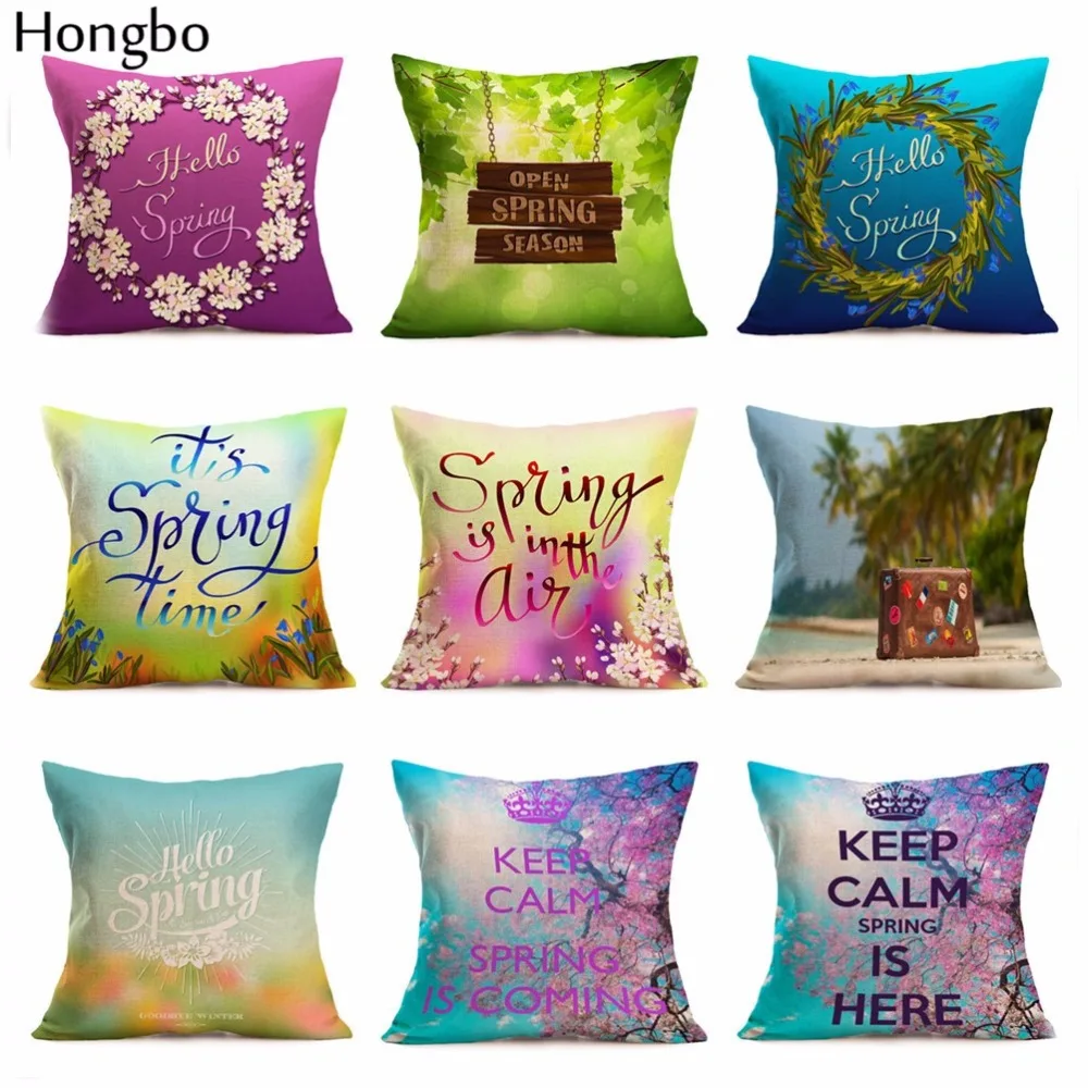 

Hongbo European Colorful Romantic Spring Flowers Declaration Wedding Gift Cushion Cover Home Car Sofa Decorative Pillow Case