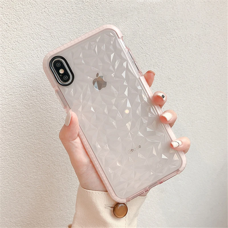Роскошный геометрический 3D утолщенный прозрачный мягкий чехол из ТПУ с