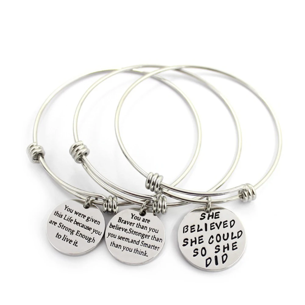 

Vintage Hand Chain Bracelet Sentence Print Accessories Women Cuff Bracelet Round Tag Best Gifts for Girlsfriend initial bracelet