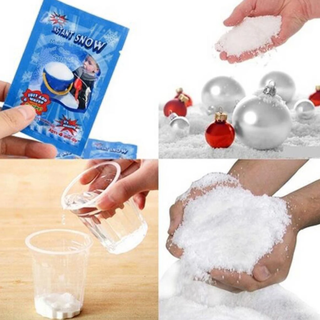 10pcs Acrylic Fashion Christmas Fake Magic Instant Artificial Snow Scene Play Frozen