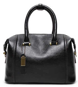 Женская сумка Boston из натуральной кожи, новинка, европейская сумка Boston, одноцветная женская сумка-мессенджер из воловьей кожи, C40-391 - Цвет: Черный