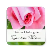 3,8 см Розовые розы на заказ цветочные книжные тарелки книжная этикетка квадратная наклейка