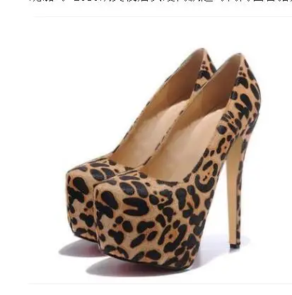 Новые стильные женские вечерние туфли на платформе и высоком каблуке модные женские вечерние туфли-лодочки яркого цвета с узором «крокодиловая кожа» большие размеры QKP0291B - Цвет: leopard