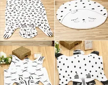 Fox Leopard Tiger Instagram Kids Toddler Baby Paly Mat Soft Cotton Cute Carpet Play Mats baby toys Round Cotton Rug