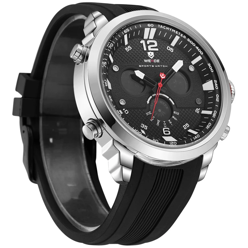 WEIDE Модные светодиодные цифровые кварцевые часы мужские военные спортивные
