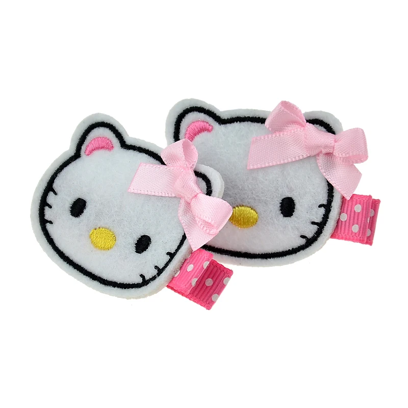 New 2pcs Hello Kitty Hair Clips Baby Girls Hair Accessories Cartoon