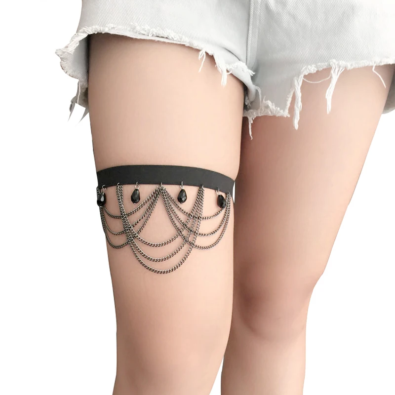 Buy Women Leg Garter Black Goth Handmade Accessories