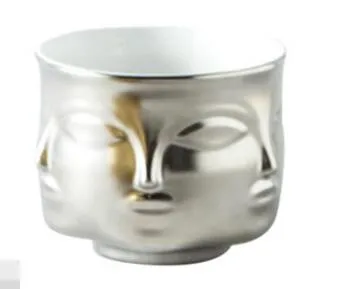 Jonathan Adler Dora Maar Musa Vaas bloempotten plantenbakken Muse Noir Dora Maar slakom/kaars stand/plantenbakken - Цвет: silver pot