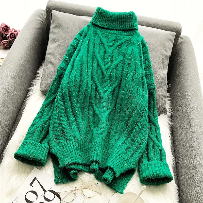 2008 Autumn and Winter Style Thickened Loose Korean Edition Coarse Wool Pullovers with Fair Heads | Женская одежда
