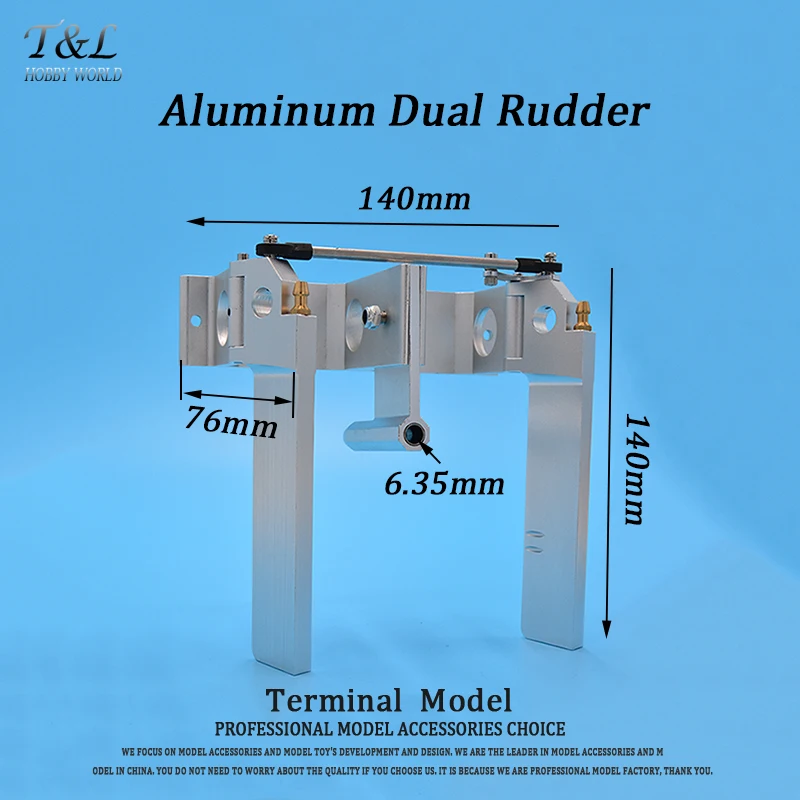 Aluminum Dual Rudder 140mm For 1/4' Shaft RC Boat Gas O Boatin Parts & Accessories from Toys
