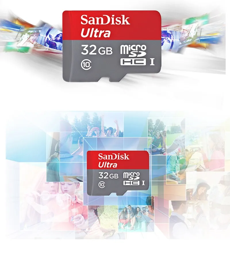 Двойной Флеш-накопитель SanDisk слот для карт памяти ультра Micro sd-карта Class 10 128 ГБ TF card 64 ГБ 32 ГБ оперативной памяти, 16 Гб встроенной памяти, A1 до 98 МБ/с. SDHC/SDXC Для телефонный стол