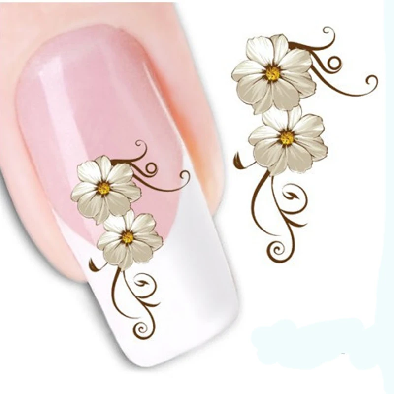 

1PCS Beauty Flower Design Nail Water Decals Transfer Nail Art Stickers Manicure Decoration Stickers For Nails Art Decorations