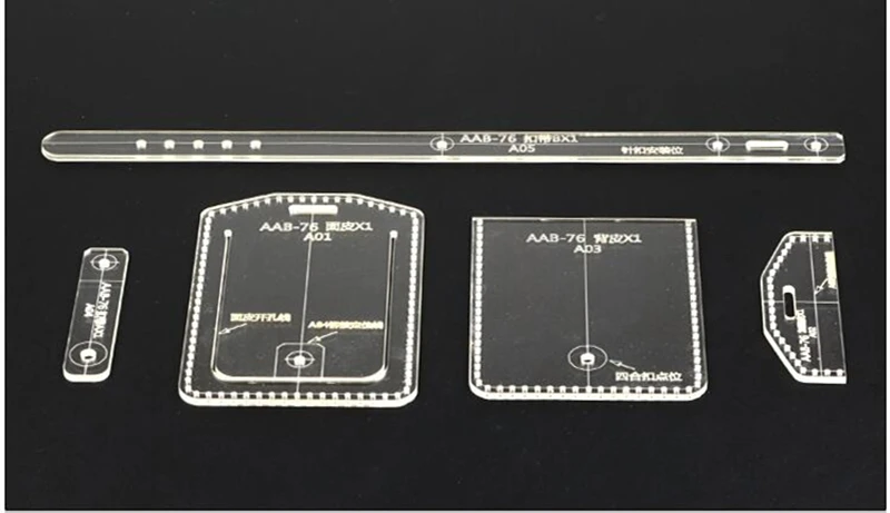 1 комплект Акриловый Прозрачный шаблон комплект ручной работы для кожаной карты посылка для идентификации DIY карты шаблон инструменты для шитья узор