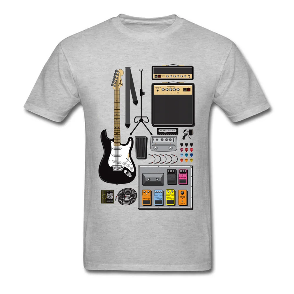 The Guitarist Pure Cotton Men's Short Sleeve Tops & Tees Custom Summer T-shirts Casual Clothing Shirt Latest O-Neck The Guitarist grey