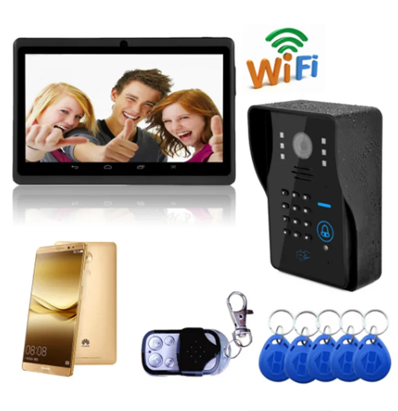 cheap 720P Wireless WIFI IP Doorbell Password amp; ID Card amp; Remote Control Open Door Video Door Phone