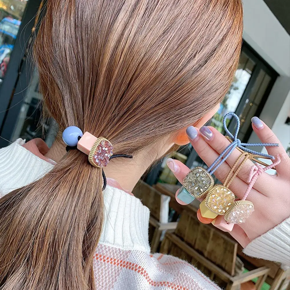 

M MISM 1PC Scrunchy Elegant Women Candy Colors Gum Accessories Elastic Hair Band For Girls Flower Hair Rope