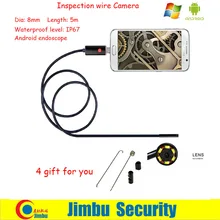 Newest 5M 2IN1 and PC Lens 8mm mini endoscope borescope inspection wire android camera IP67 waterproof level