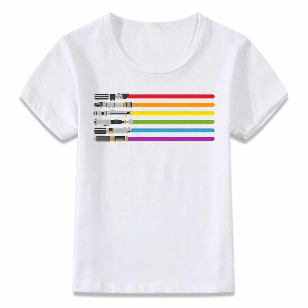 

Kids Clothes T Shirt Star Wars Lightsaber Rainbow Children T-shirt for Boys and Girls Toddler Shirts
