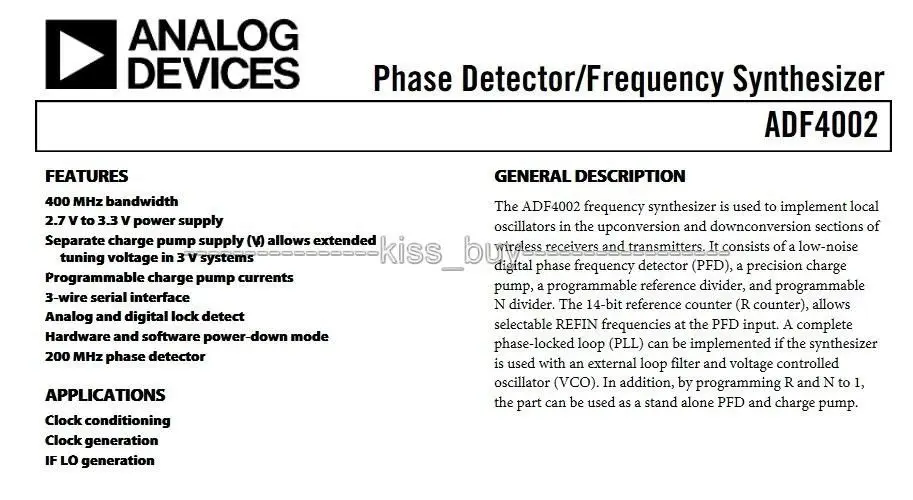 ADF4002 RF модуль PLL VCO 400 МГц фазный Детектор частоты Синтезатор Модуль|Запасные