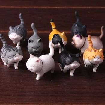 

Cartoon Kawaii Lovely Cats Neko Mini Cat Doll PVC Animal Action Figure Toy Home Decoration Dolls 9pcs/set
