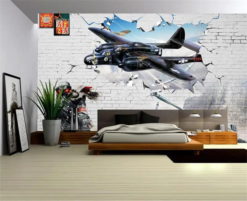 

Custom 3d photo wallpaper 3d wall murals wallpaper American fighter jet 3d background wall decor living room wallpaper