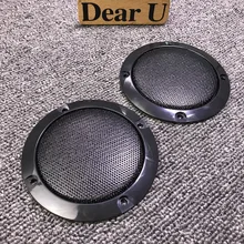 JEAZEA Universal 2PCS 3″ Inch ABS Black Audio Speaker Cover Circle Metal Mesh Grille Trim Protection for Audi Honda VW Ford Kia