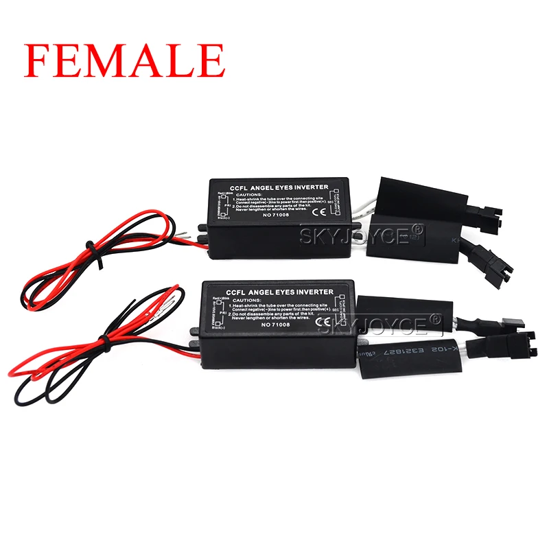 SKYJOYCE 1 pair Male Female Car Inverter Converter For CCFL angel eyes light lamp halo ring spare ballast for E36 E39 E46 E53 (3)