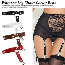 Женские сексуальные кожаные подвязки в стиле панк, женские эластичные подвязки для ног, для девушек, облегающие ремни, готические аксессуары, черные готические ювелирные изделия