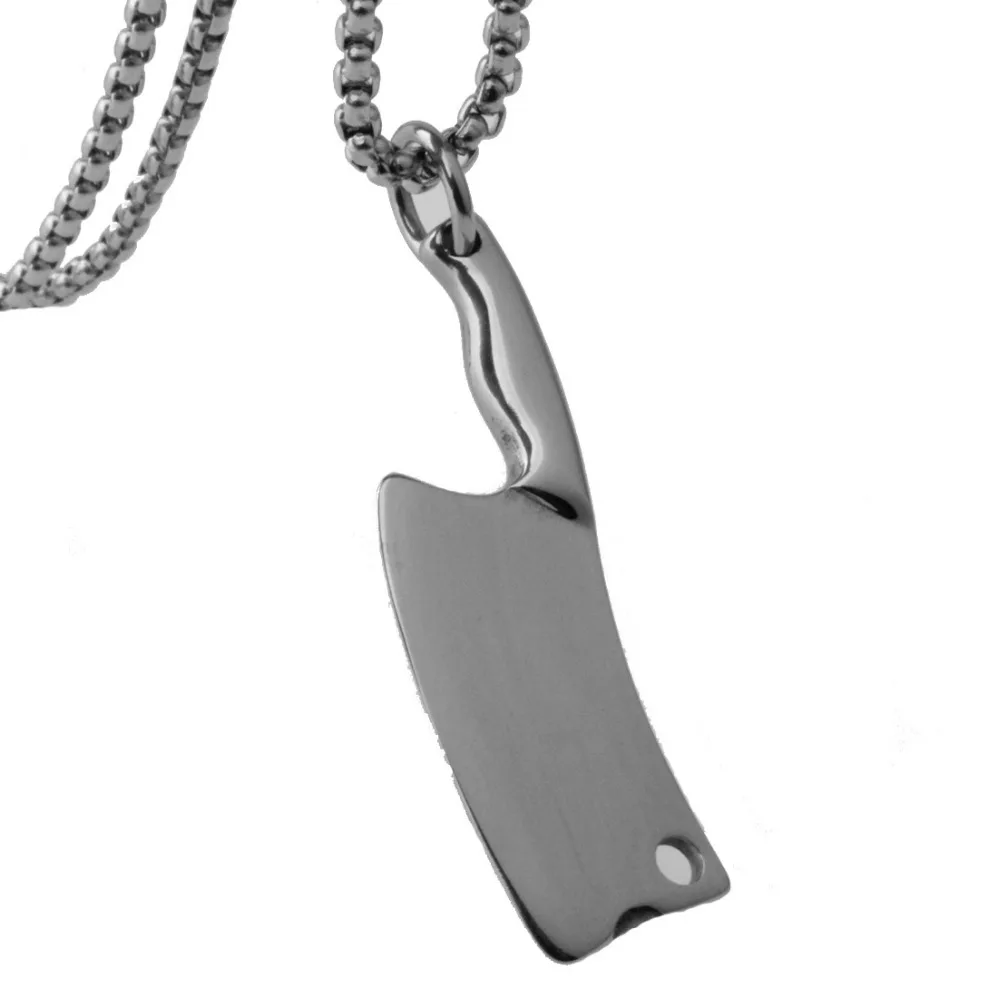 High Polishing Silver Color Stainless Steel Kitchen Knife Pendant Chef