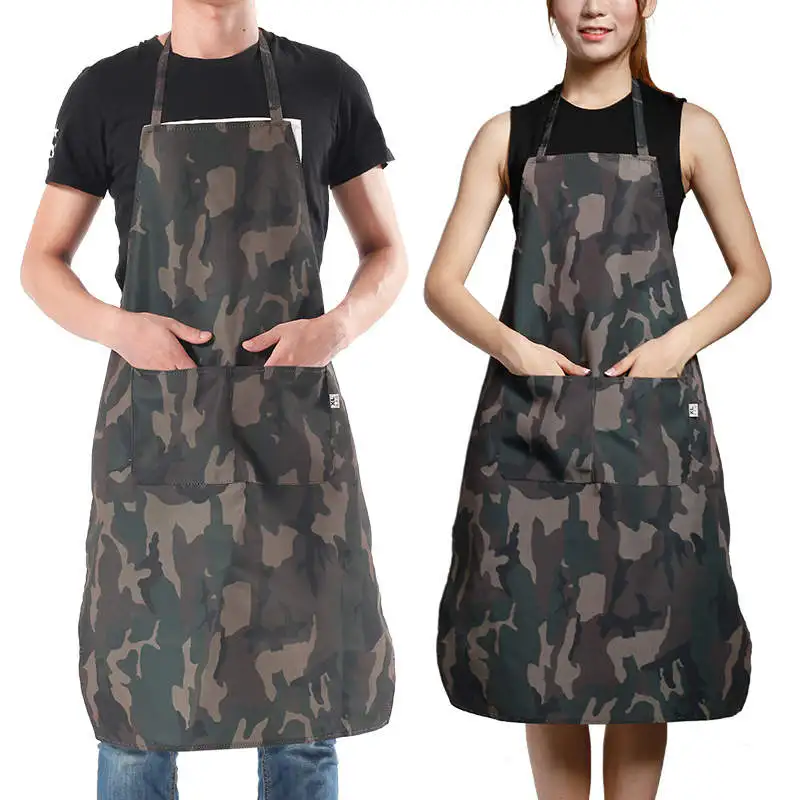 Doreenbeads Camouflage Apron Kitchen Restaurant Cooking Waist Antifouling Waterproof Sleeveless 