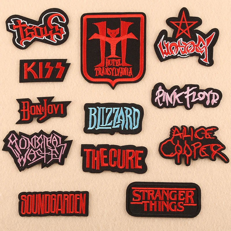 

Punk rock band Music patch Embroidered Iron On Patches For Clothing jacket Stripes Badges Stickers Garment Appliques wholesale