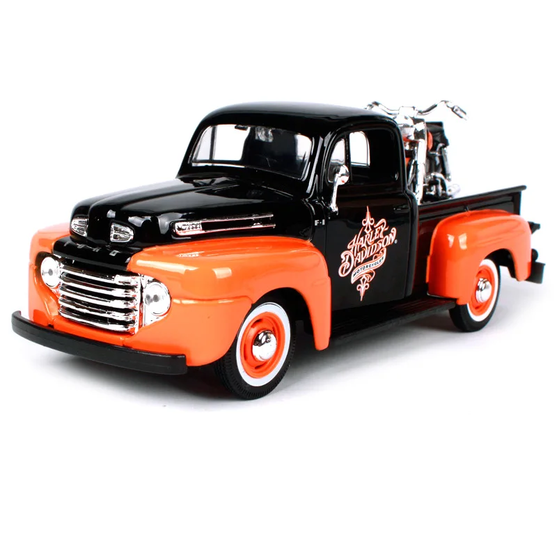 Maisto 1:24 1948 FORD F-1 пикап черный красный асфальт оранжевый литой под давлением модель автомобиля игрушка Новинка в коробке