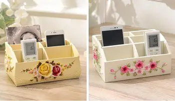 

Fashion desktop rustic cosmetics storage box home coffee table remote control storage box
