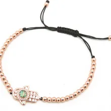 Золото Серебро Микро-паве cz кубический цирконий веревка отрегулированный браслет из медного бисера jkg5 ручной Шарм плетеные браслеты для женщин