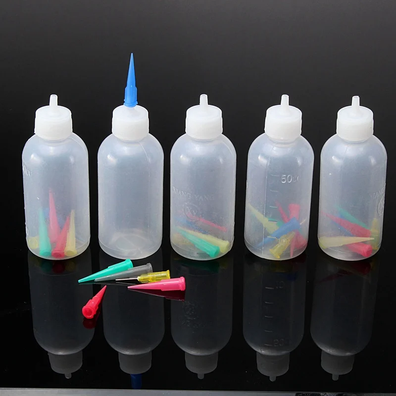 

KiWarm On Sale 5Pcs Empty Quilling Bottle Jam Painting Squeeze Bottles with 35 Nozzles Cake Decorating Craft Frosting DIY Crafts