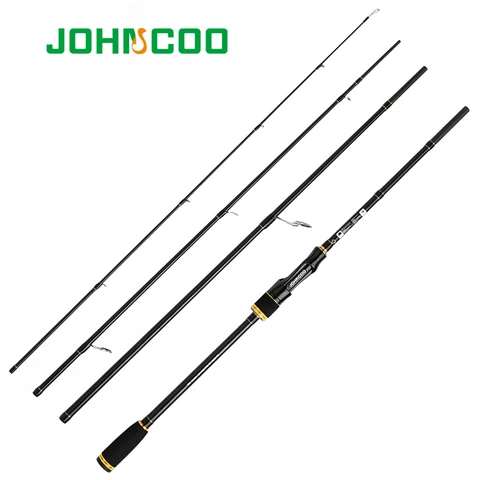 Vara de Pesca Johncoo Corcel Carbono Fiação Fundição Viagem Haste 2.1m 2.4m 2.7m 4 Seção m Power 5-20g Ação Rápida Ponta Sensível