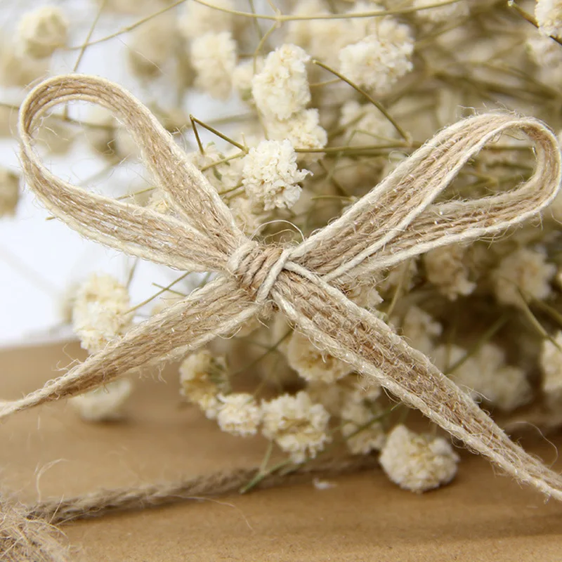 

5M Jute Twine Hemp Silk Woven Fabric Rope Wedding Decoration Retro Lace Party DIY Supplies Linen Ribbon Embroidery Accessories