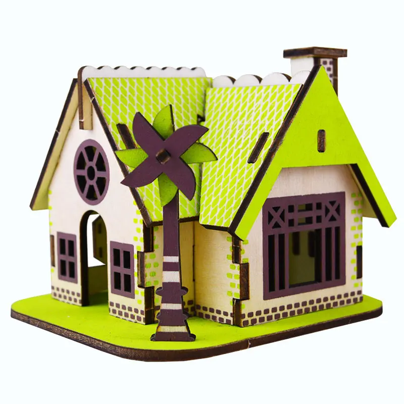 Деревянный дом DIY набор деревянный дом Миниатюрный настоящая жизнь фермерский дом лесная вилла модель игрушки для детей день рождения рождественские подарки - Цвет: Type 8