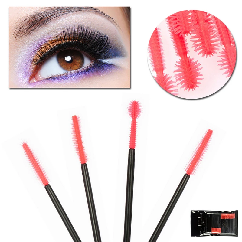 Mayitr 50pcs Disposable Eyelash Brushes Makeup Lash Extension Mascara