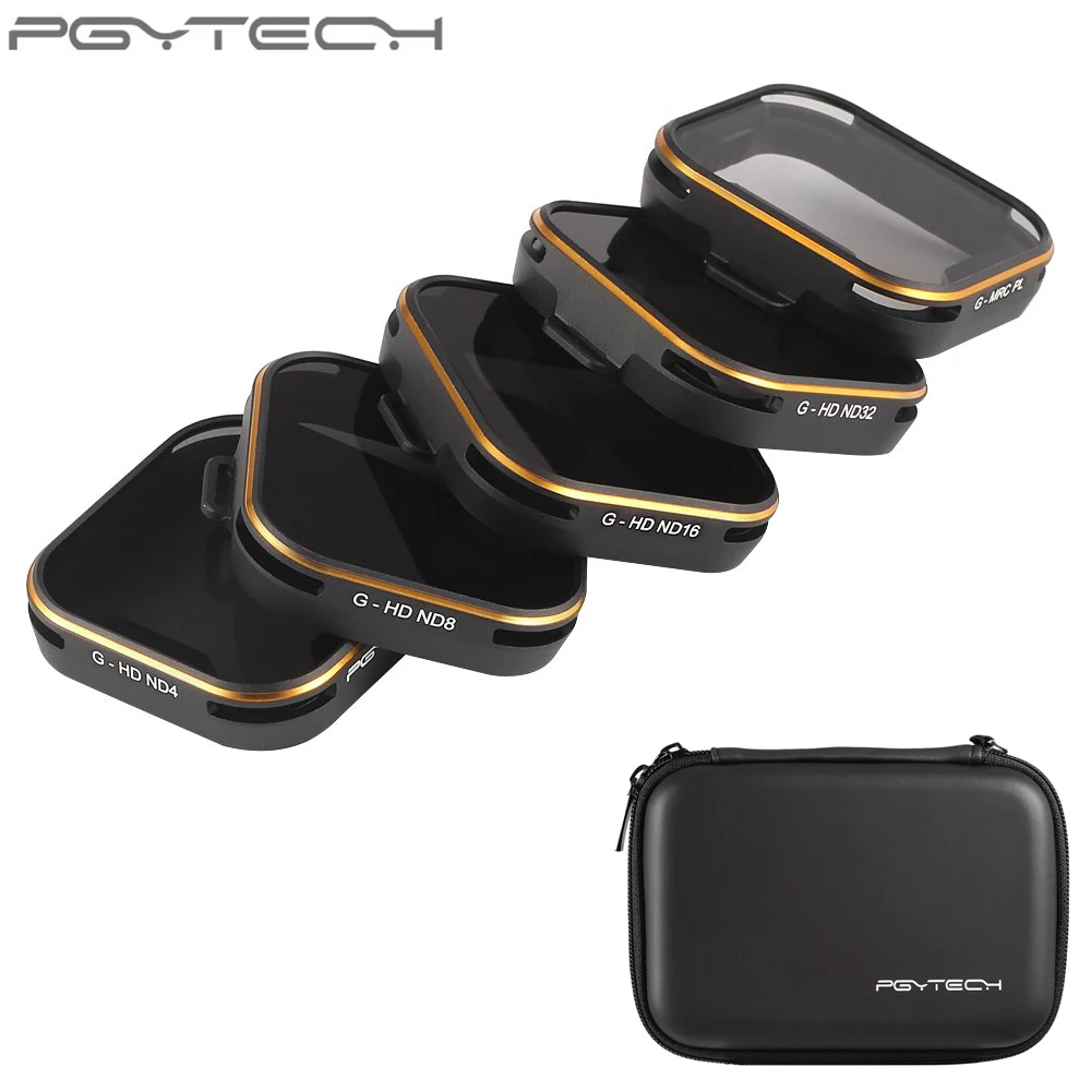 

5pcs/set PGYTECH Lens Filters HD ND4 ND8 ND16 ND32 MRC PL for GOPRO Hero 5 Camera