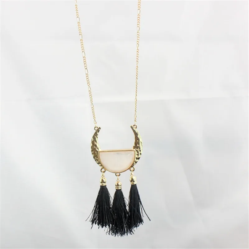 Модная женская бижутерия стол кулон в форме длинной Луны Женское Ожерелье