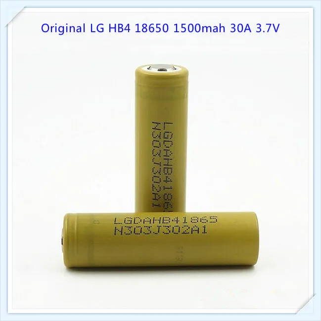 Подлинный для LG HB4 18650 1500mah 30A Li-Ion high drain 3,7 v 1500mah HB4 18650 аккумулятор с плоским верхом(1 шт./лот