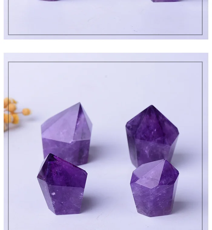 1PC Large Natural Amethyst Hexagonal Column Crystal Point Mineral Ornament Home Furnishing DIY Gift Decoration Free Shipping