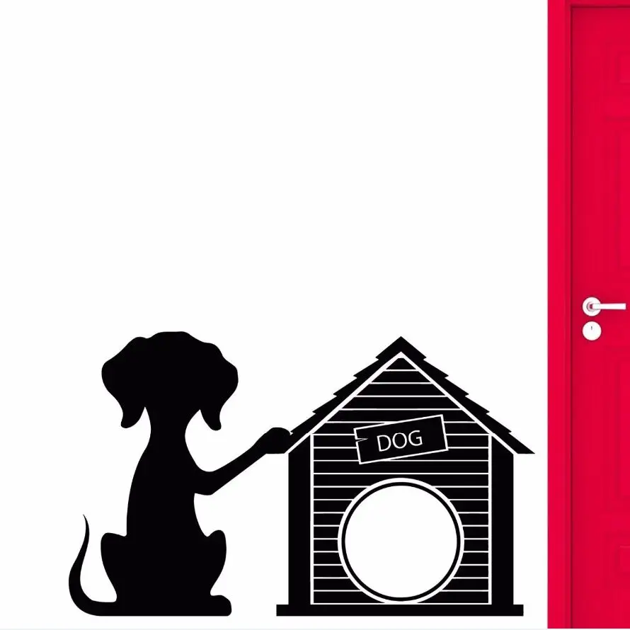 

Vinyl Wall Decal Dog Puppy Pet Wall Sticker Home Decoration Doghouse Pet Shop Wall Vinyl Sticker Dogs Salon Wall Mural AY0262